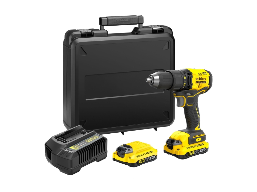 Stanley FatMax SFMCD710D2K-QW 18 V kulfri bore-/skruemaskine, 2x2,0 Ah