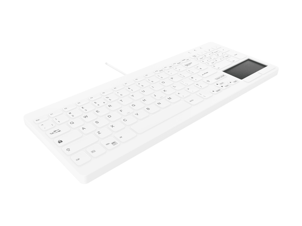 Contour Active Key Medicalkey Ak-C7412 - Tastatur - Desinficerbar Hygiejnetastatur - Med Touchpad - Usb - Qwerty - Uk - Hvid