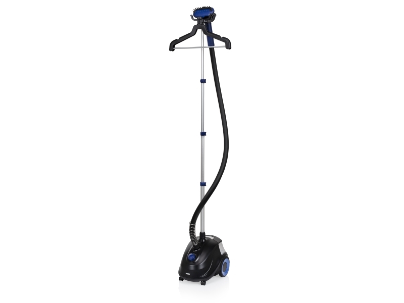 Princess 01.332848.01.001 Dampfglätter, Stand-Dampfglätter, 1,5 L, 0,75 Min, Schwarz, Blau, 4 Rad/Räder, Drehregler