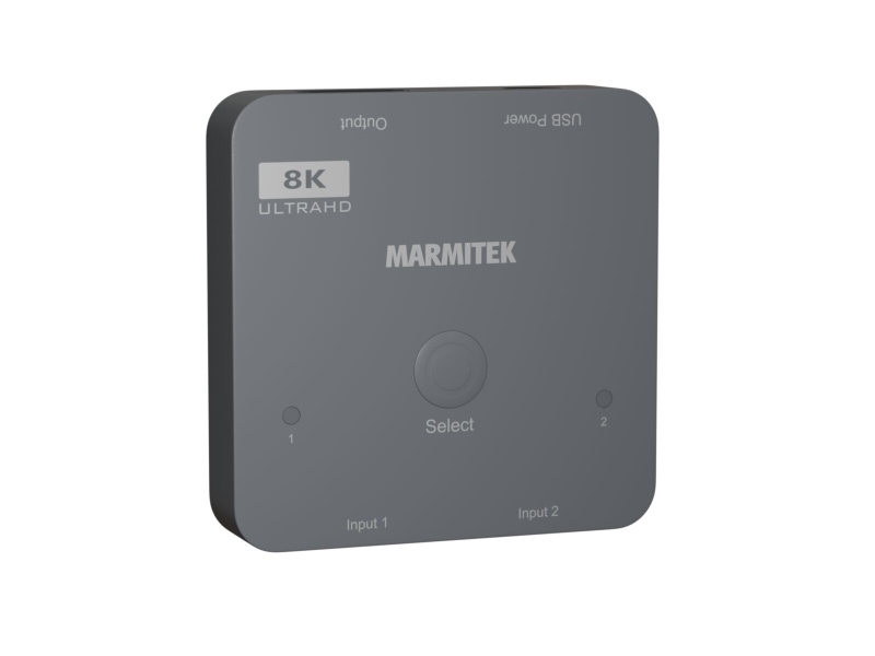 Marmitek Connect 720 - Hdmi Switch 8K 60Hz - 4K 120Hz - Hdmi 2.1 - 2 Eingänge / 1 Ausgang, Hdmi, Grau, 120 Hz, 48 Gbit/S, 7680 X 4320 Pixel, 8K Ultra