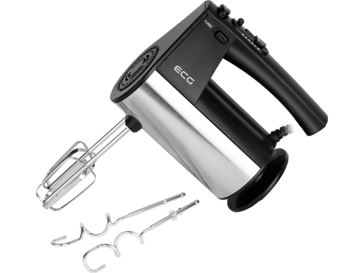 Ecg Hand Mixer Rs 5011, Håndmixer, Sort, Rustfrit Stål, Slå, Ælte, 0,85 M, Knapper, 85 Db