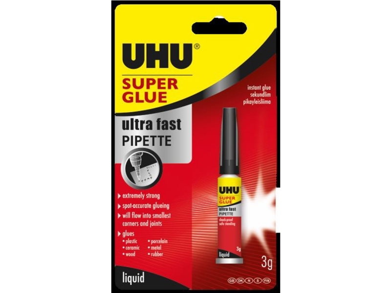 UHU Superlim Pipette, 3 g - (12 stk.)