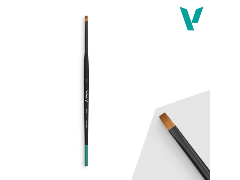 Vallejo B04002, Single Brush, Flat Brush, Synthetic