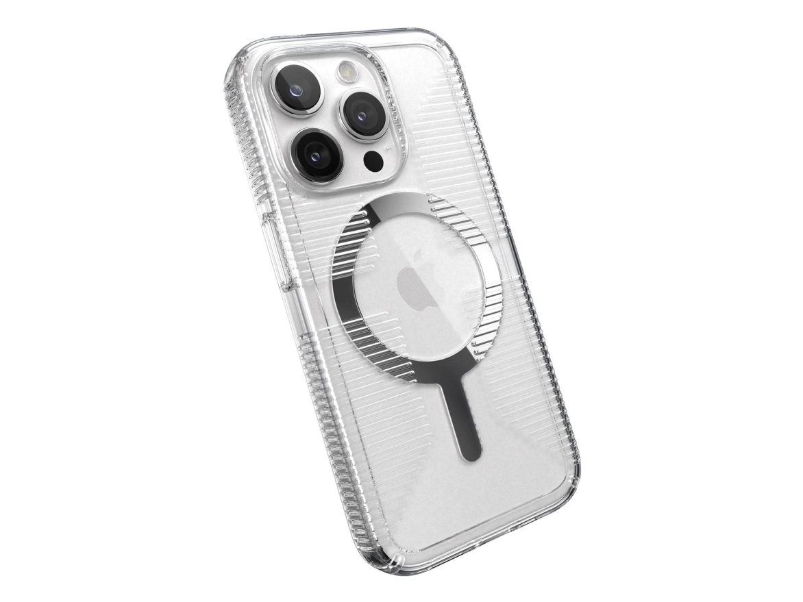 Speck Gemshell Grip + Magsafe - Gehäuse Für Iphone 15 Pro (Klar / Verchromt)
