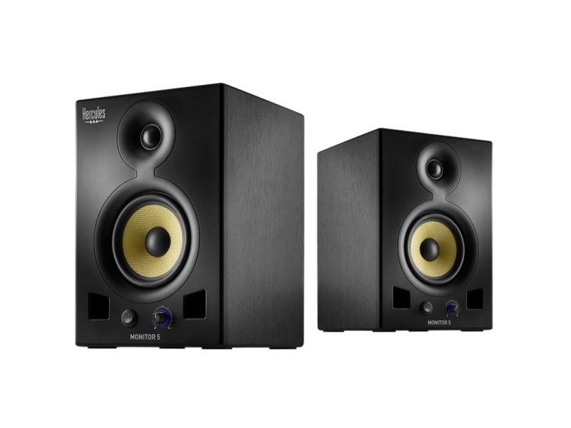 Hercules Monitor 5, 50 - 20000 Hz, 80 W, 12,7 Cm (5"), Schwarz, Mdf-Platten, Drehregler