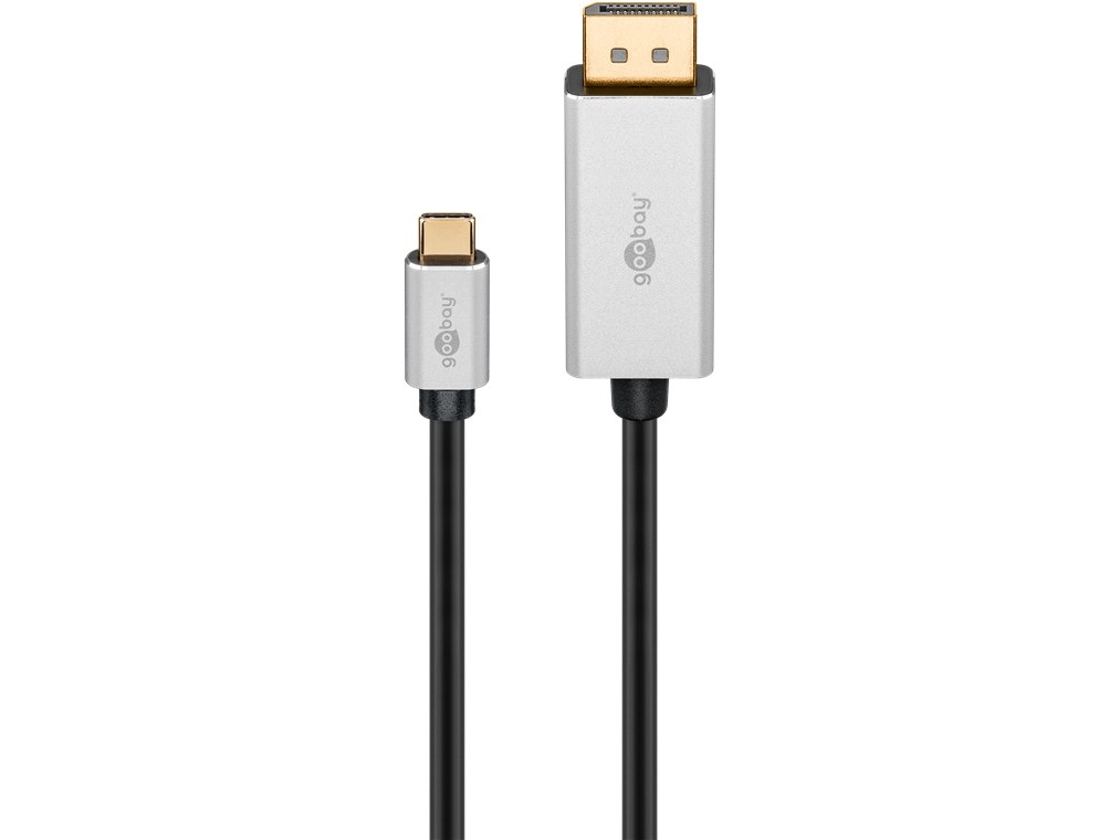 Goobay USB-C™ till DisplayPort™-adapterkabel, 2 m USB-C™-kontakt > DisplayPort™-kontakt