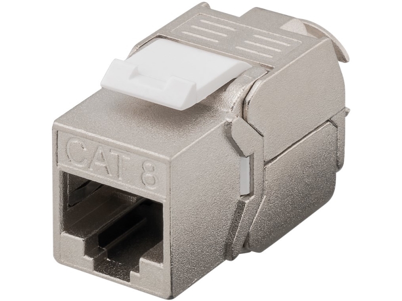 Goobay 61129, Flach, Metallisch, Rj-45, Idc, Buchse, Gold