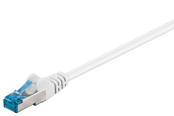Goobay Netværkskabel CAT 6A, S/FTP (PiMF), hvid, 7,5 m kobberleder (CU), halogenfri kabelkappe (LSZH)