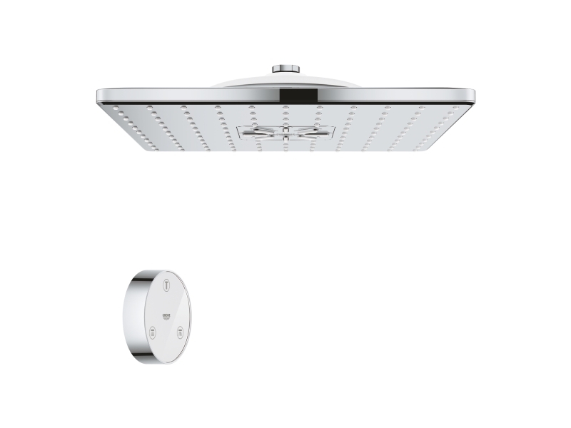 GROHE Rainshower SmartConnct 310 Cube hovedbruser, 2 sprays, Ecojoy 9,5l, med trådløs fjernbetjening