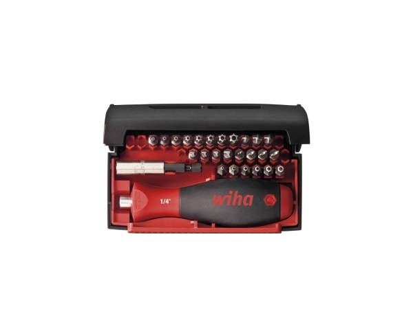 Wiha Wh09393, 27 Stk, Sekskant, Skruenøgle, Momentsæt, Torx, T8h, T10h, T25h, T30h, T15h, T20h, T27h, T40h, 1/4, 331 G, Plast