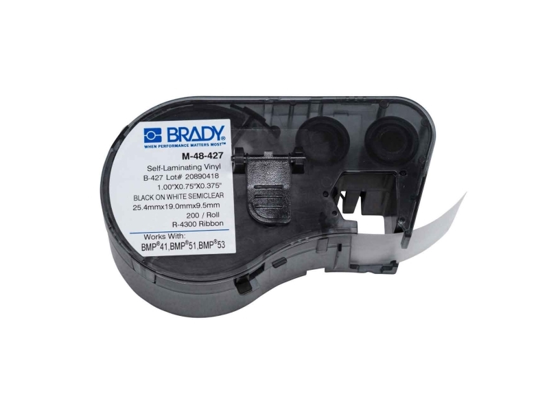 Brady M-48-427, Weiss Auf Transparent, Schwarz, Polyolefin, Bmp41, Bmp51, Bmp53
