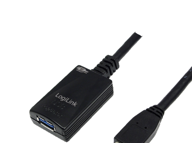 Logilink 5.0M Usb 3.0 M/F, 5 M, Usb A, Usb A, Usb 3.2 Gen 1 (3.1 Gen 1), Hanstik/Hunstik, Sort