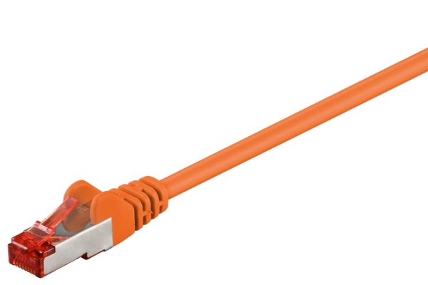 Goobay Netværkskabel CAT 6, S/FTP (PiMF), orange, 15 m kobberleder (CU), halogenfri kabelkappe (LSZH)