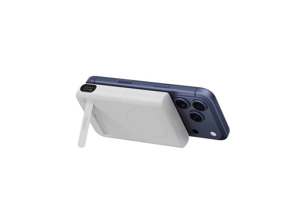 Belkin Ultracharge Pro - Trådløs Power Bank - With Magnetic Ring - 10000 Mah - 25 Watt - Fast Charge (Magnetisk, Usb-C) - På Kabel: Usb-C - Hvid