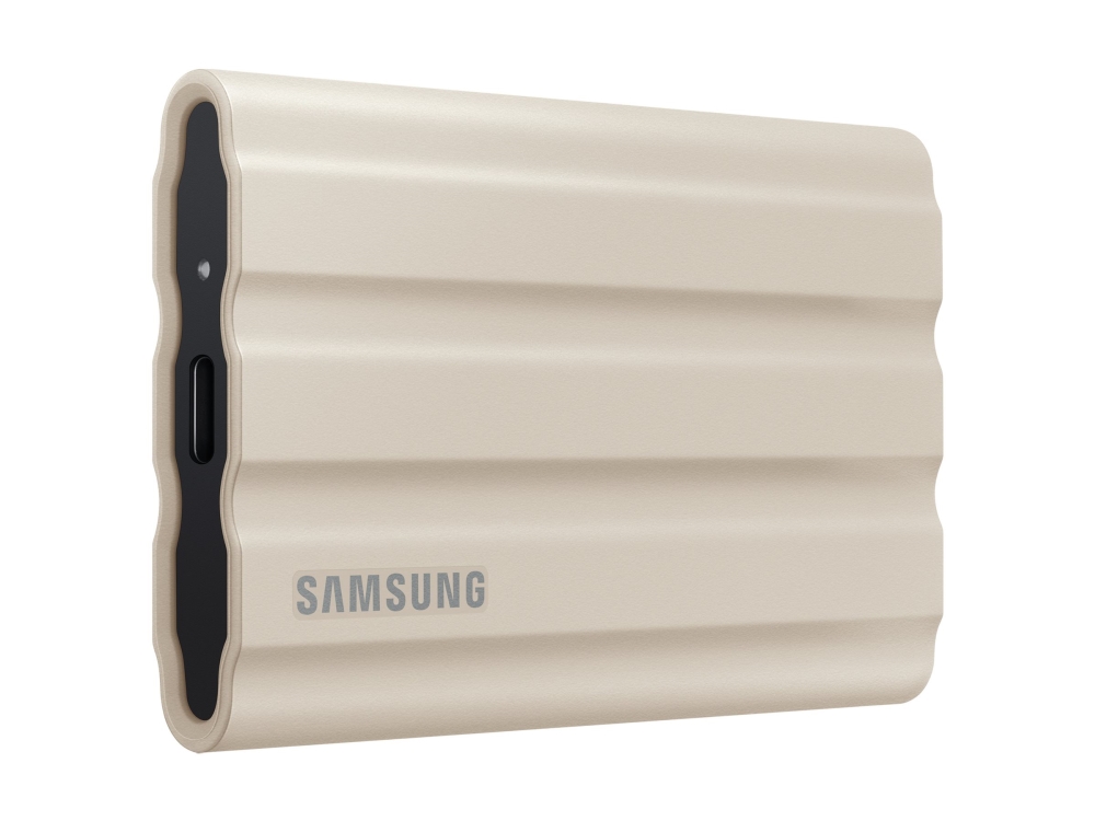 Samsung T7 Shield Mu-Pe1t0k - Ssd - Krypteret - 1 Tb - Ekstern (Bærbar) - Usb 3.2 Gen 2 (Usb-C Stikforbindelse) - 256-Bit Aes - Moonrock Beige