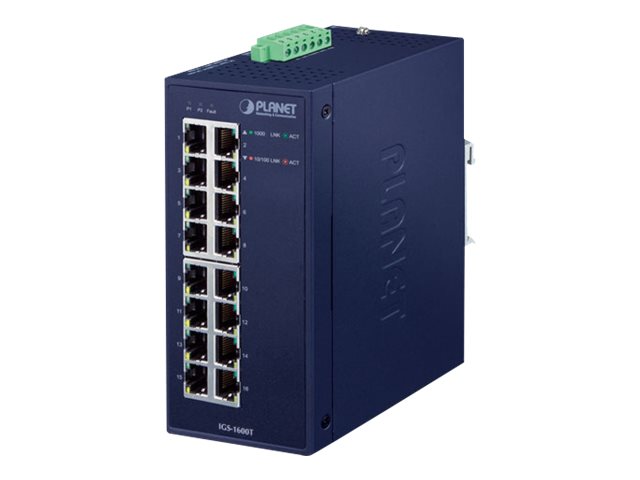 Planet Industrial 16-Port 10/100/1000T Switch