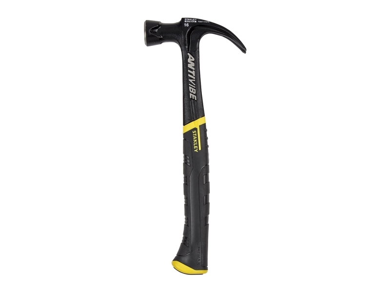 Stanley Fatmax Klauenhammer Antivibe, Latthammer, Stahl, Gummi, Schwarz, Gelb, 130 Mm, 30 Mm