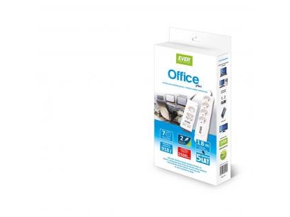 Steckdosenleiste Ever Office Plus Überspannungsschutz 7 Steckdosen 3 M Weiß (T/Lz06off018/0000)