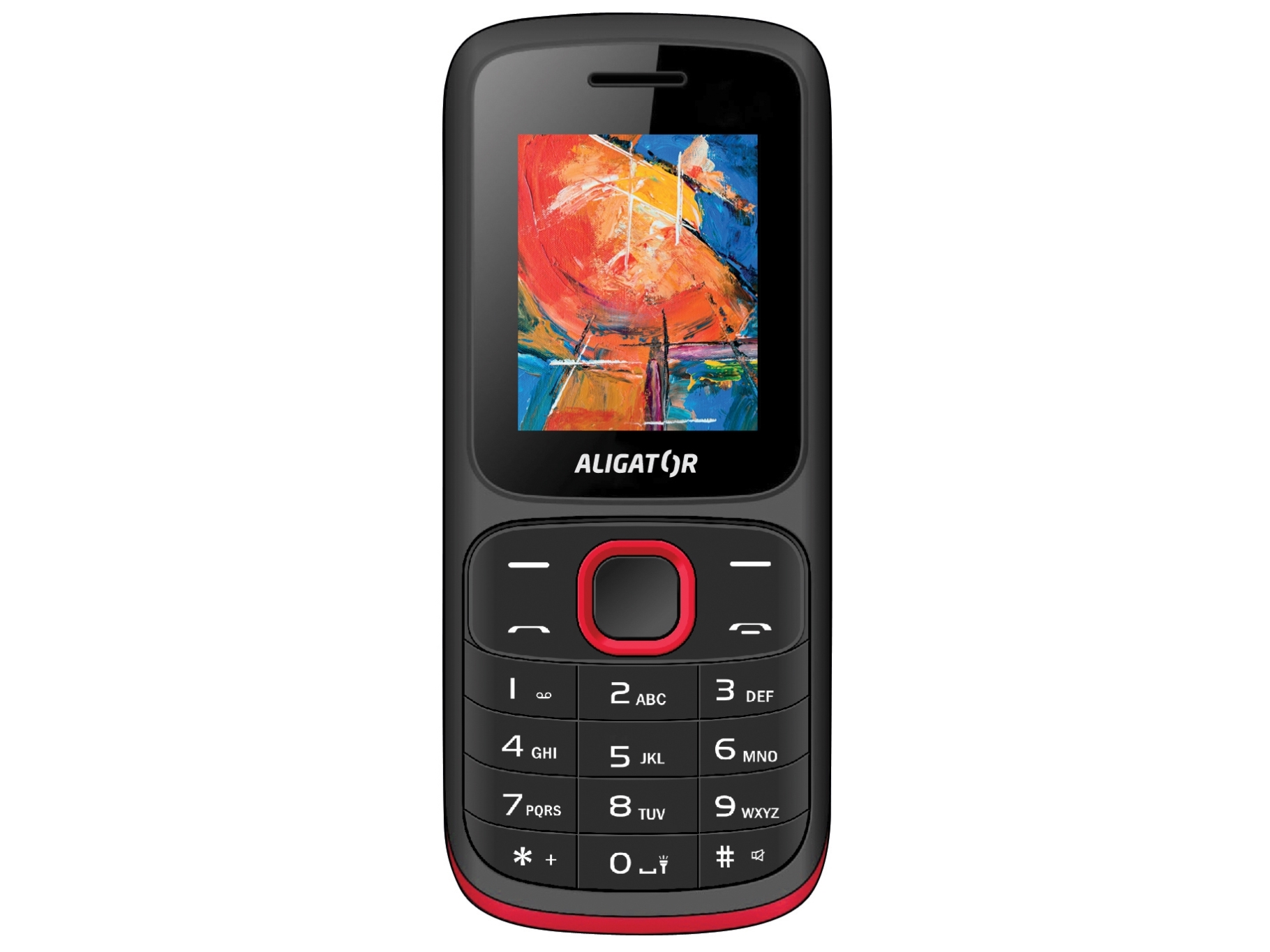 Aligator D210, Menü, Dual Sim, 4,57 Cm (1.8"), Bluetooth, 600 Mah, Sort, Rød