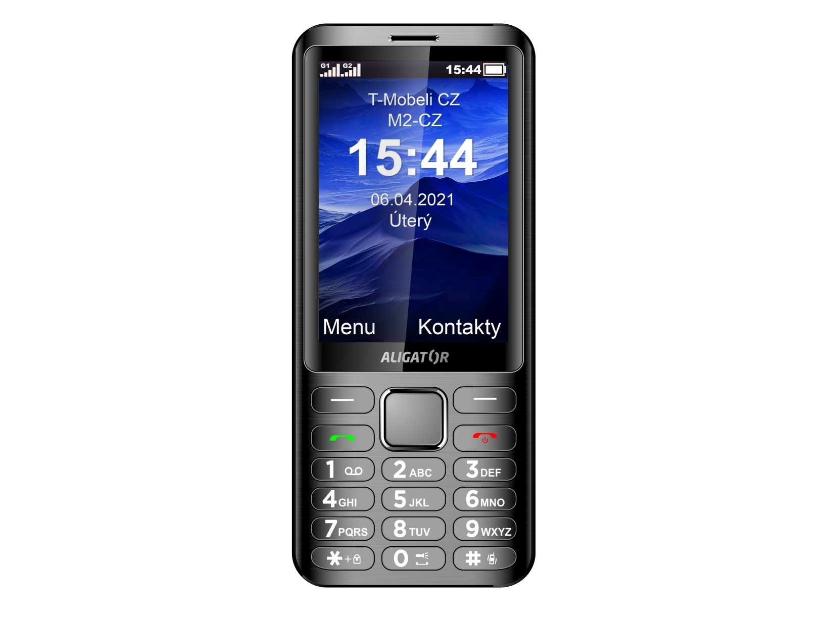Aligator D950, Menu, Dual Sim, 8,89 Cm (3.5"), Bluetooth, 2000 Mah, Sort
