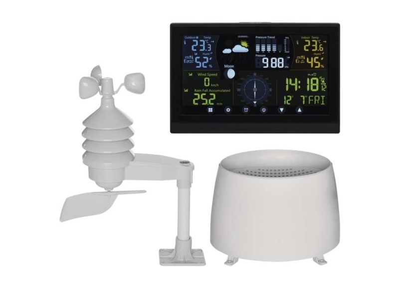 Emos E6016, Sort, Højdemåler, Anemometer (Vindhastighed), Indendørs Barometer, Indendørs Termometer, Barometer, Hygrometer, Termometer, Barometer, Hy