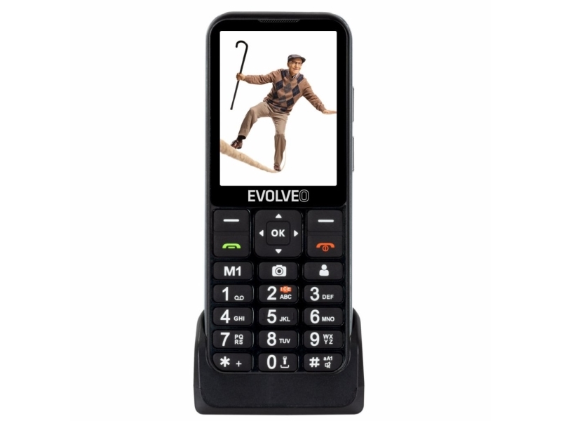 Evolveo Easyphone Lt, Mobiltelefon Für Senioren Mit Ladestation (Schwarz)