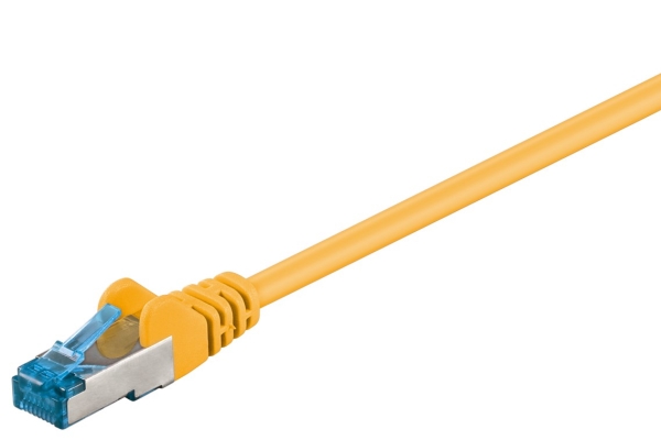 Goobay Netværkskabel CAT 6A, S/FTP (PiMF), gul, 7,5 m kobberleder (CU), halogenfri kabelkappe (LSZH)