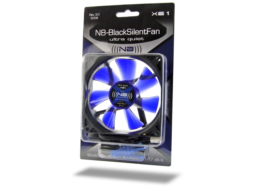 Noiseblocker Xe1, Ventilator, 17 Db, Sort, Blå