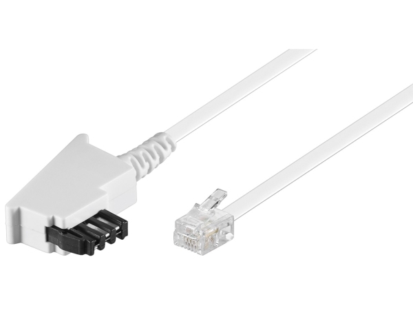 Goobay 68542, 15 M, Tae-F, Rj11, Weiß, Männlich, Männlich
