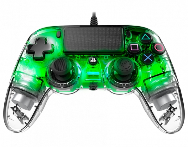 Nacon Wired Compact Controller Belyst Game Controller, Grøn Led, Ps4