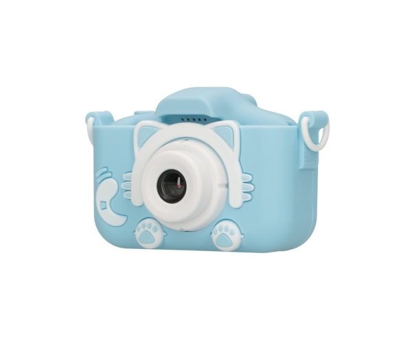 Extralink Kamera Kids Camera H27 Einzelblau 1080P 30Fps, 2.0" Bildschirm, Digitalkamera Für Kinder, 3 Jahr(E), Hellblau, Weiß
