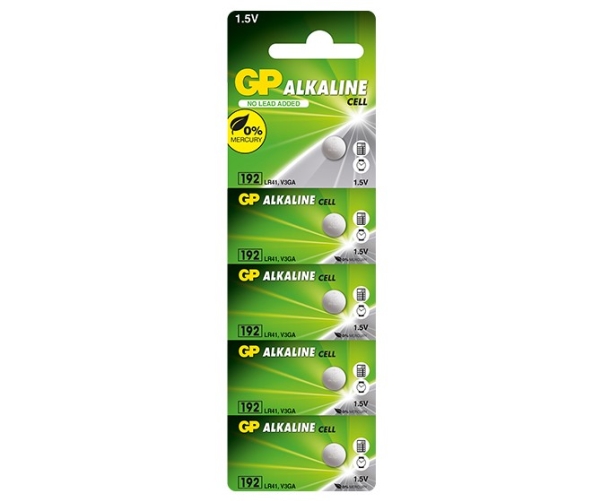 Gp Batteries Alkaline Cell 192F, Einwegbatterie, Sr41, Alkali, 1,5 V, 5 Stück(E), 24 Mah