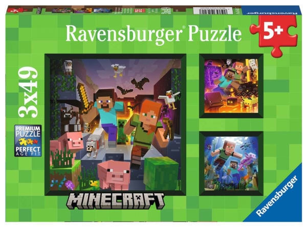 Ravensburger Puslespil 3X49el Minecraft 056217 Ravensburger P8