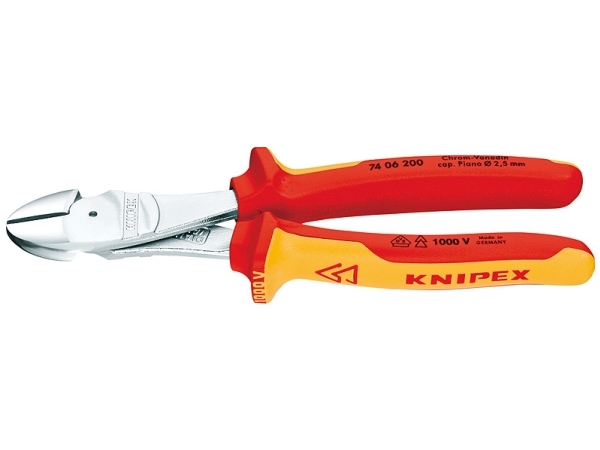 Knipex 74 06 180, Diagonal Tang, Krom-Vanadium-Stål, Plast, Orange, Rød, 180 Mm, 280 G