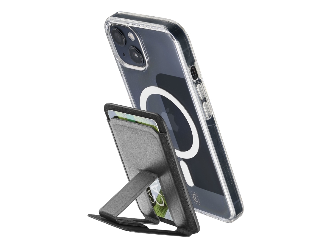 Cellularline Pocket Stand Mag, Kartenhalter, Schwarz, Universal, Magsafe, 6 Mm, 66 Mm