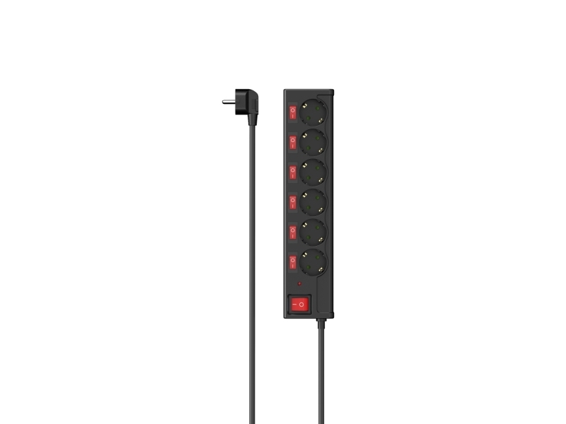 Hama 00223158, 6 Ac-Ausgänge, 1,4 M, Kabelgebunden, Schwarz, 3680 W, 550 Mm