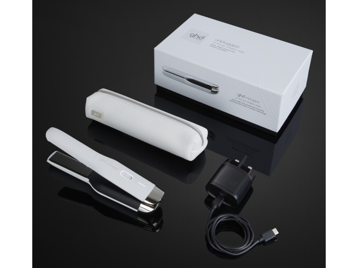 GHD Unplugged, Plattång, Varm, Vit, Keramiska, Litium-Ion (Li-Ion), 300 g