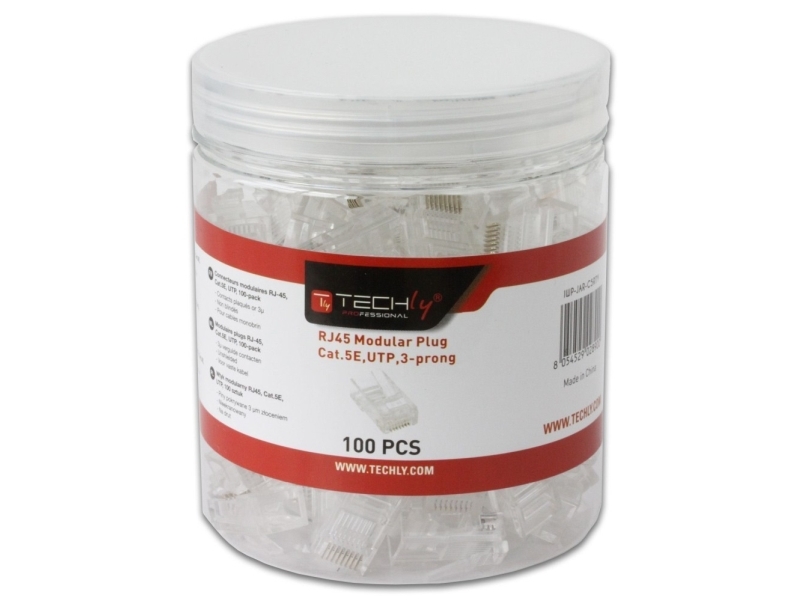 Techly IWP-JAR-C5RTY, RJ45, Transparent, Plast, Cat5e, U/UTP (UTP), Guld