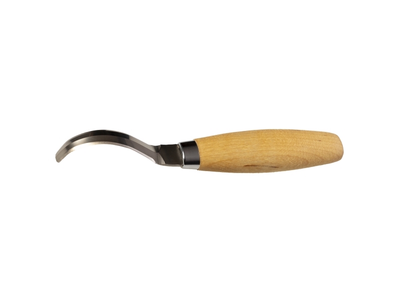 Löffelschnitzmesser Morakniv 163, Gebogene Klinge 70X2,5Mm. 25Mm Innendurchmesser. Doppelklinge, Griff Aus Birke