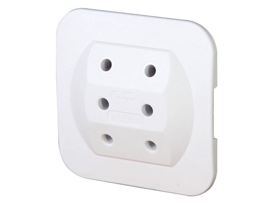Kopp 174902005, Typ C (Euro-Stecker), 250 V, 2,5 A, Weiß, 115 Mm, 95 Mm