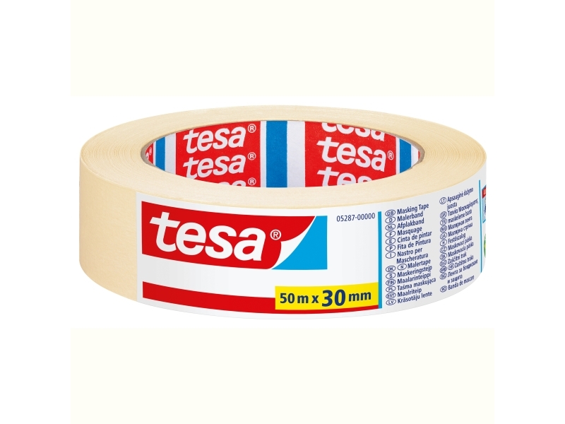 Tesa 05287, Maler-Abdeckband, Papier, Beige, 4 Tag(E), 50 M, 30 Mm