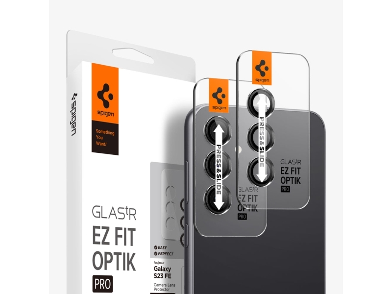 Spigen Agl06987, Linsenschutz, Transparent, Gehärtetes Glas, Samsung, Galaxy S23 Fe, 16,3 Cm (6.4")