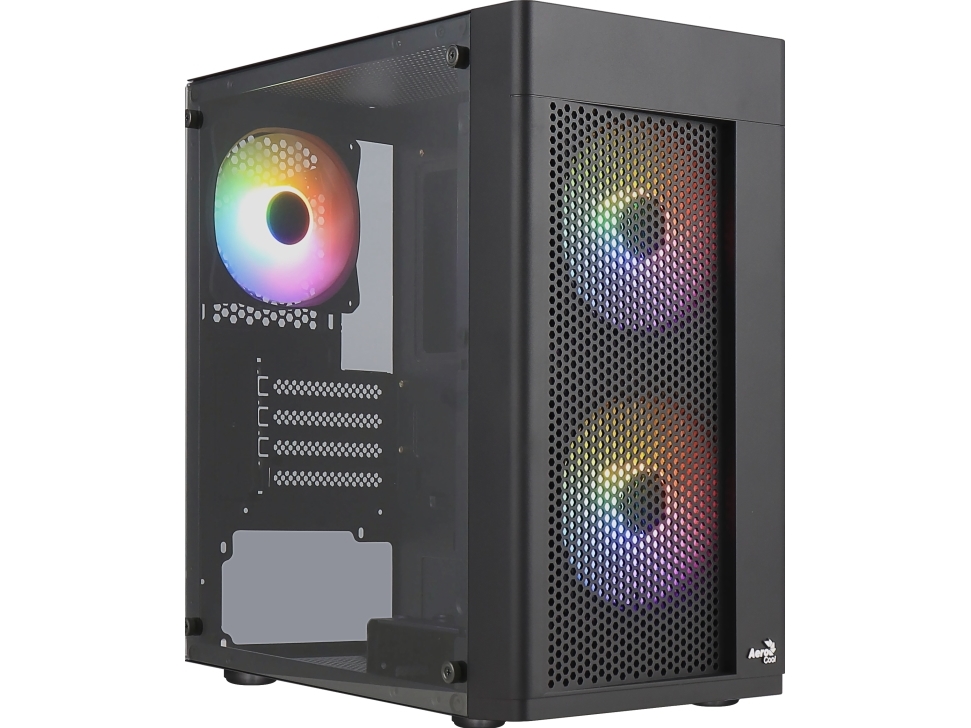 Aerocool Hexform, Mini Tower, Pc, Sort, Micro Atx, Mini-Itx, Abs, Spcc, Tilbage, Front