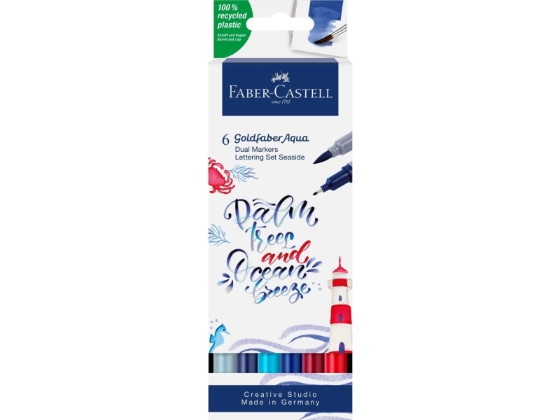Faber-Castell 164519, Flerfarvet, Flerfarvet, 6 farver, Fin, Pensel/Fin spids, Rund