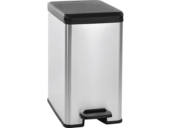 Curver Slim Bin 20L, 20 L, Quadratisch, Kunststoff, Schwarz, Silber, Terrasse, 250 Mm