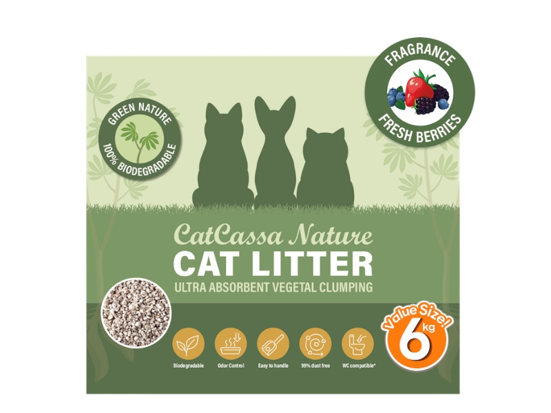 Catcassa Nature Kattegrus (Bær) 6Kg