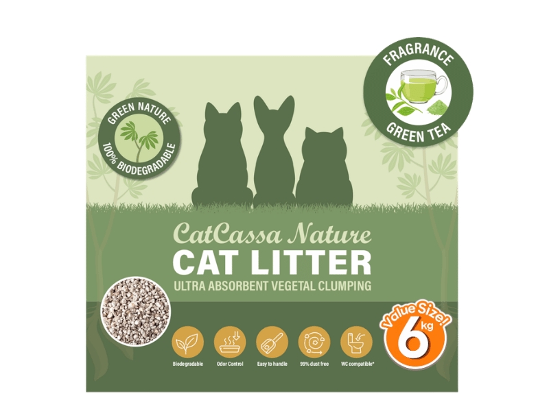Catcassa Nature Katzenstreu (Grüner Tee) 6 Kg