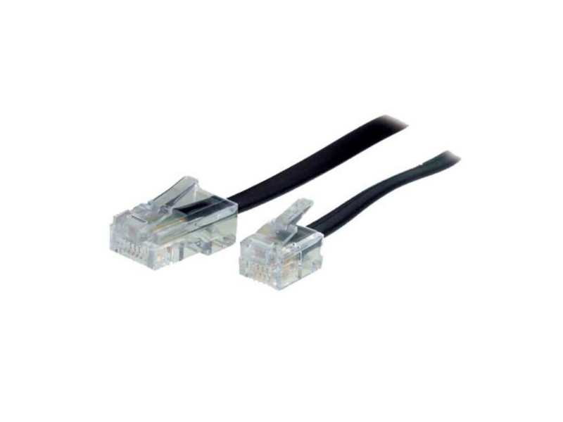 S/Conn Maximum Connectivity 70256-, 6 M, Rj-45, Rj-11, Sort, Hanstik, Hanstik