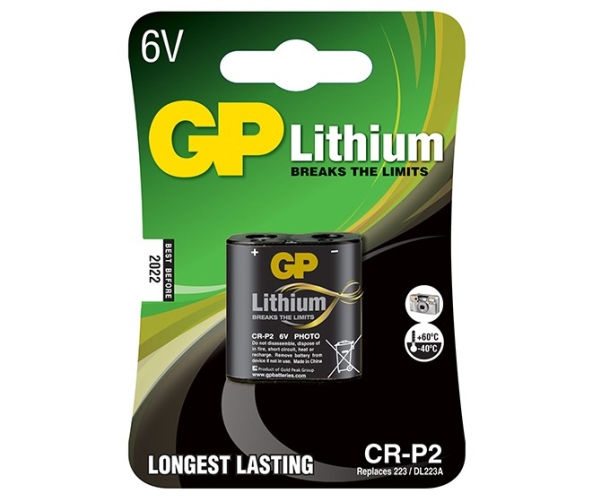 Batteri CR-P2 6V foto lithium