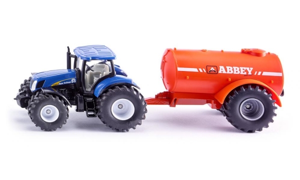 Siku Traktor m. Gylletank - New Holland T7070 - 1:50 - Blå/Orang